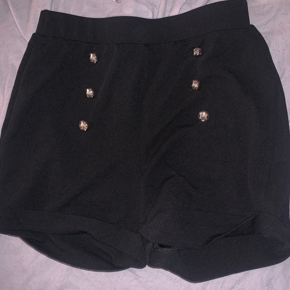 Sophisticated Black High Waist Women's Shorts